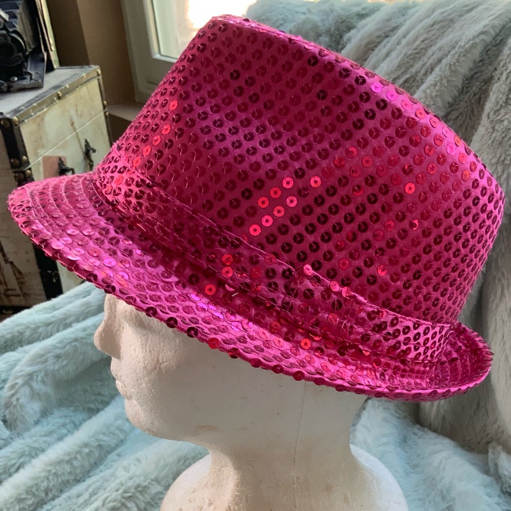 Mob Museum Fedora Pink Sequins